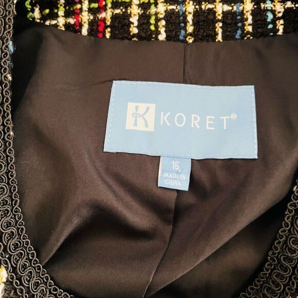 KORET zip front lined jacket with pockets, braid trim size 16. - Picture 8 of 9